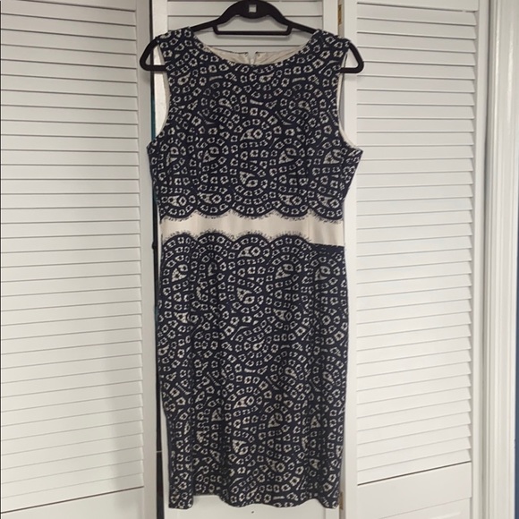 Navy Blue and Dream Pencil Dress - Picture 1 of 4